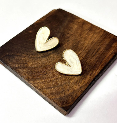 Lady Raiment Heart White Stud Earring Stainless Steel Stud Earring