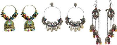 OKU 1 Combo of 3 Earring for Women Girls For Party & Daily Use Alloy Chandbali Earring