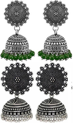 Haniya Oxidized Silver plated handmade Jhumka Jhumki Earrings German Silver, Brass Jhumki Earring