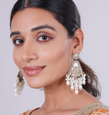 SATRANGI JEWEL SATRANGI JEWEL CHARMING CHANDELIER EARRINGS Mother of Pearl Alloy Chandbali Earring