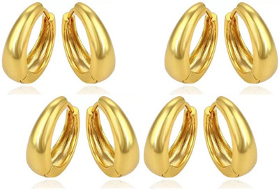 Teeragaj Mens Jewellery Valentine Multi hoop Kaju Bali Mens Earing Combo For Men 4 Pair Cubic Zirconia Copper, Brass Hoop Earring, Clip-on Earring, Earring Set