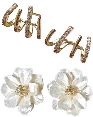 JassaJewelry Korean Elegant Stud Earrings for Girls and Women Alloy Stud Earring