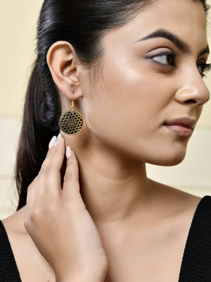 Silvermerc Designs Gold-Plated Starburst Earrings with Intricate Pearl Accents Brass Drops & Danglers