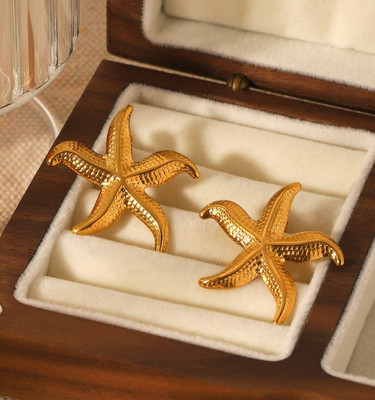AKISON JEWELS Korean Earrings For Women Girls Stylish Anti tarnish Starfish Studs Non Fading Stainless Steel Earring Set, Stud Earring