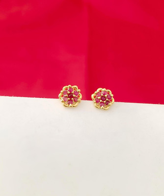 KAKOSHI IMITATION WOMEN STUD Ruby Brass Stud Earring