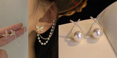 Celestria Korean Butterfly Stud Earrings suitable for women Alloy Stud Earring, Stud Earring