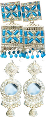 Hernger traders Earring-Box-008_01 & Mirror_earring_05 Cubic Zirconia Alloy Earring Set