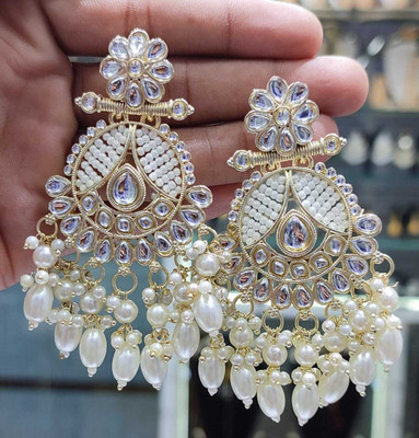 Lucentarts Jewellery ER94WHITE Cubic Zirconia Alloy Drops & Danglers