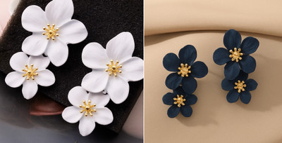 veyra Elegant Korean Style Flower Earrings for Women & Girls Combo (set 2) Alloy Drops & Danglers