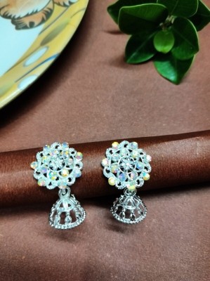 LEKASS Traditonal Ethnic Pearl Studded Silver Platted Big Oxxidize Jhumki For Girl Beads German Silver Jhumki Earring, Drops & Danglers, Chandbali Earring