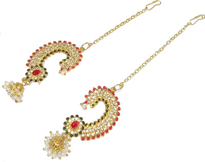 Adhira's Gold Plated Peacock Design karnaful||cuff earrings with jhumka||kaanphool Alloy Cuff Earring
