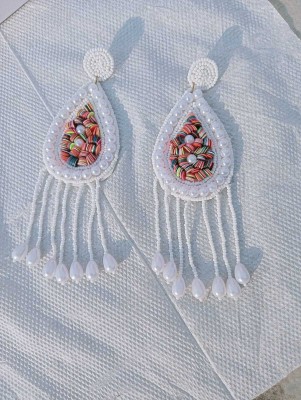 Darsh Fashion Era HANDCRAFTED EARRING Beads Fabric Drops & Danglers