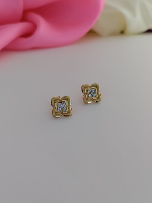 DENISHA AD Earring Cubic Zirconia Brass Stud Earring