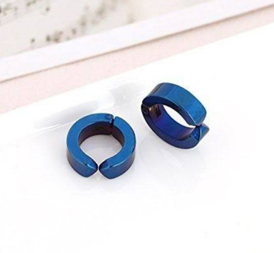 Vedansh Piyush Enterprises Stylish Black Colour Magnetic Unisex Hoop Stud Earrings Stainless Steel Hoop Earring