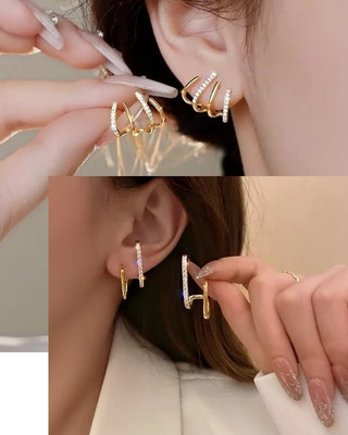 skyx Pearl Drop Earrings for Women & Girls, Jewellery for Women, Pearl Alloy Hoop Earring