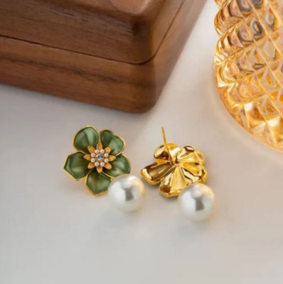 Freebies Crystal Petal Pearl Metal Drops & Danglers
