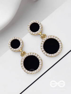 Officially Gorgeous EVERSTYLISH Golden & Black Drop Earrings for Women Alloy Drops & Danglers