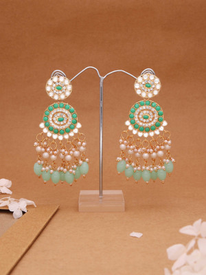 Alasca Gold Plated Earring for Women & Girls Diamond Brass Drops & Danglers