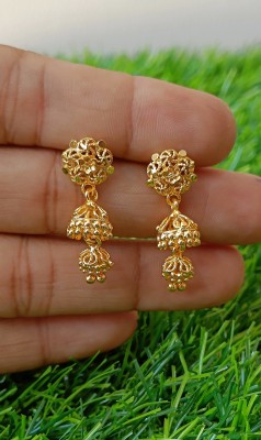 KASHTBHANJAN KASHTBHANJAN Gold Earring Jhumki Jhumkas Jumka Studs Traditional For Women Girl Copper, Brass, Metal, Alloy Jhumki Earring