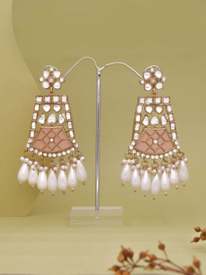 Alasca Gold Plated Earring for Women & Girls Diamond Brass Drops & Danglers
