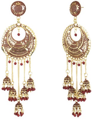Unnati Beautiful Fashionable earrings Pearl Alloy Tassel Earring