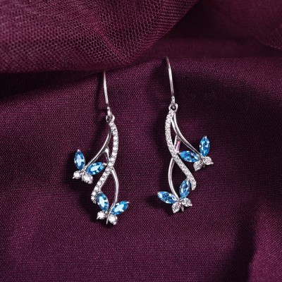 CLARA Butterfly Cubic Zirconia Sterling Silver Drops & Danglers