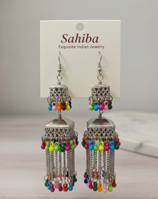 Sahiba Dazzling Cascade Multi-Colour Jhumka Earrings for Women & Girls | Alloy Jhumki Earring