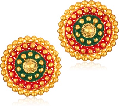 VIGHNAHARTA Elegant Twinkling Gold Plated Meenakari Stud Earring for Women and Girls Alloy Stud Earring