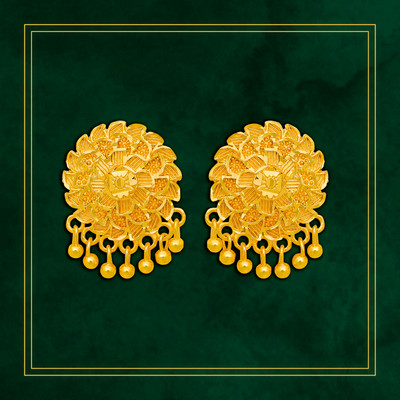 Drashti Collection Traditional Gold Platted New Stud Earrings Collection Brass Stud Earring
