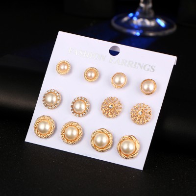 Jewels Galaxy Trendy Golden Earring Pearl Brass Stud Earring