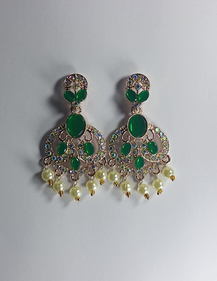 AZTAZ Unique and colorful beautifully designed Chandbali Earring Imitation Alloy Chandbali Earring