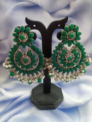 Vfashionable Round Shape Chandbali| Ruby Brass Chandbali Earring