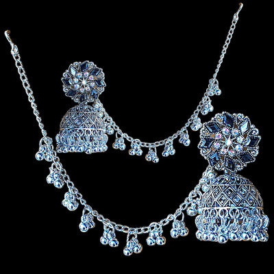 DDevish Bahubali Earrings Jhunkha Silver 02 Alloy Jhumki Earring