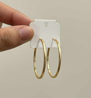 RHV Enterprises Classic Gold Hoops Earrings | Korean Earrings Alloy Drops & Danglers