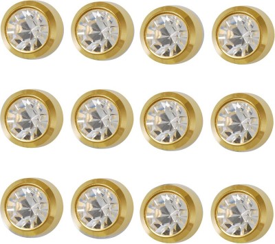 STUDEX 3MM Regular April – Crystal Bezel 24K Pure Gold Plated (12 Pair) Piercing Stainless Steel Stud Earring