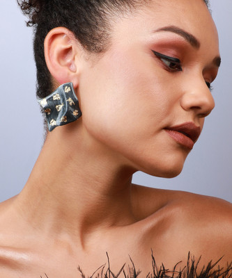 SOHI SOHI Gold-Plated Drop Earrings Alloy Stud Earring