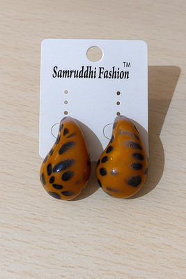 eloria Samruddhi Fashion Leopard Print Alloy Earring Set, Chandbali Earring, Jhumki Earring, Rhinestone Studs, Stud Earring