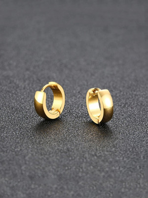 YELLOW CHIMES Latest Design Stainless Steel Trendy for Men and Boys Metal Huggie Earring