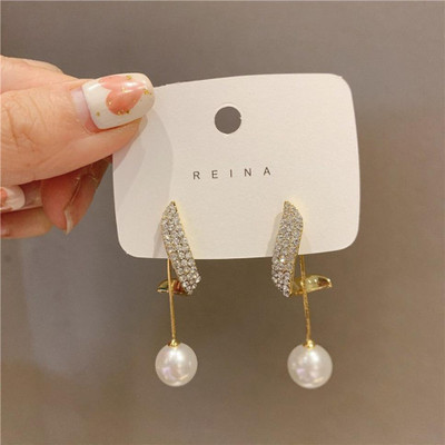 zayraa Korean Style Women Personality Pearl Wing Stud Earrings Jewellery Alloy Stud Earring