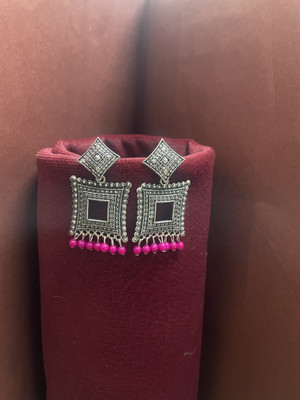 Fashion Paradise Pink Square Earring Alloy Earring Set