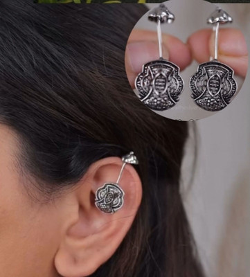 ISLANA Oxidised silver cuff Earrings for women and girls with nosepin Alloy Cuff Earring