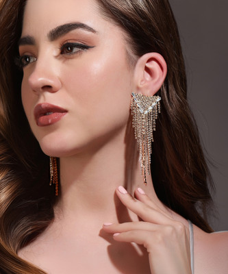 RUBANS Rubans Voguish Gold-Plated Geometric Drop Earrings Brass Drops & Danglers