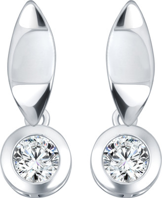 Vivaana Impressive solitaire CZ Rhodium Plated earring for Girls and Women Cubic Zirconia Alloy Drops & Danglers
