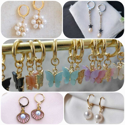 ELCETRATD JEWELLERY Shimmering beautiful pack of 9 earrings combo for women and girls Crystal Alloy Earring Set