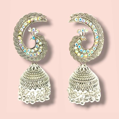 SAJANA Oxidised Peacock design Earrings for girls and women Brass Jhumki Earring