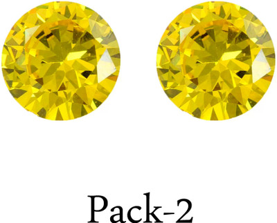 MAYA-GEMS American Yellow Diamond 4.75-Carat-2-Piece Stone Zircon Stone Ear Thread