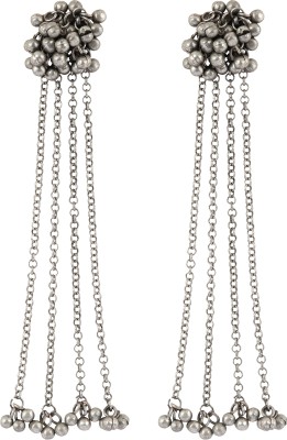 Teejh Teejh Khurmi Silver Oxidised Ghungroo Earring Alloy Drops & Danglers