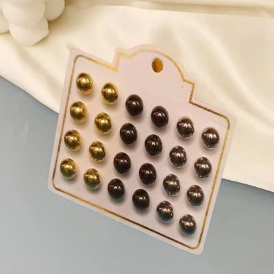 NAVMAV Traditional Earring Daily Use Pearl Earring Lightweight Use for Girl 12pair Set Alloy Stud Earring