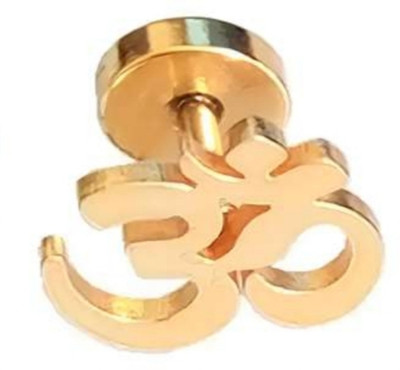 PUSHVI Vedansh Enterprises Stylish Gold Plated Om Stud Earring Brass Stud Earring