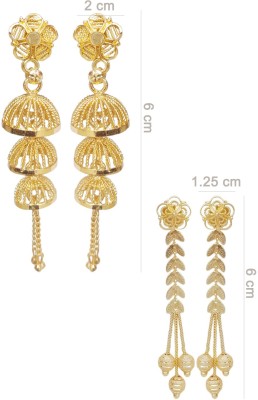 shriliya Fashionable Gold Plated Layerd Jhumki & Designer Earring for Girls & Women Brass, Alloy Jhumki Earring, Drops & Danglers, Earring Set, Tassel Earring